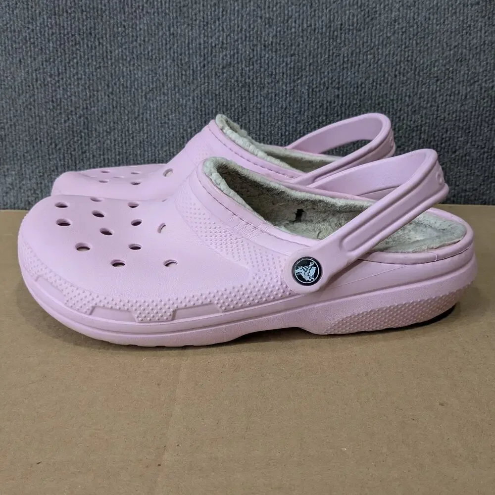 Crocs Classic Fur Lined Unisex Comfort Clog Size 9M/11W Slip On Shoes Strap